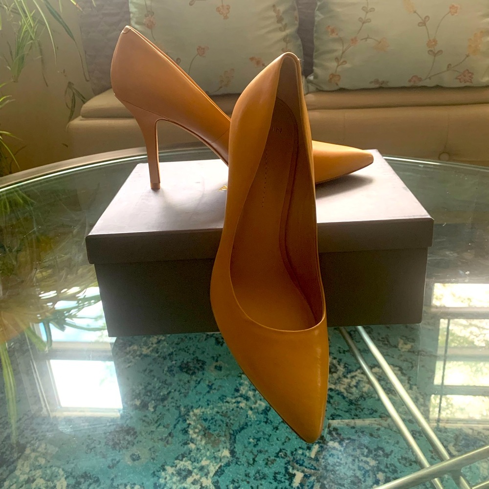 ✨Aerin✨ Caramel Fira-Calf Leather Stilettos